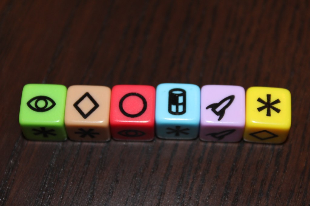 Six faces, seven colors. Sorry, Home dice.