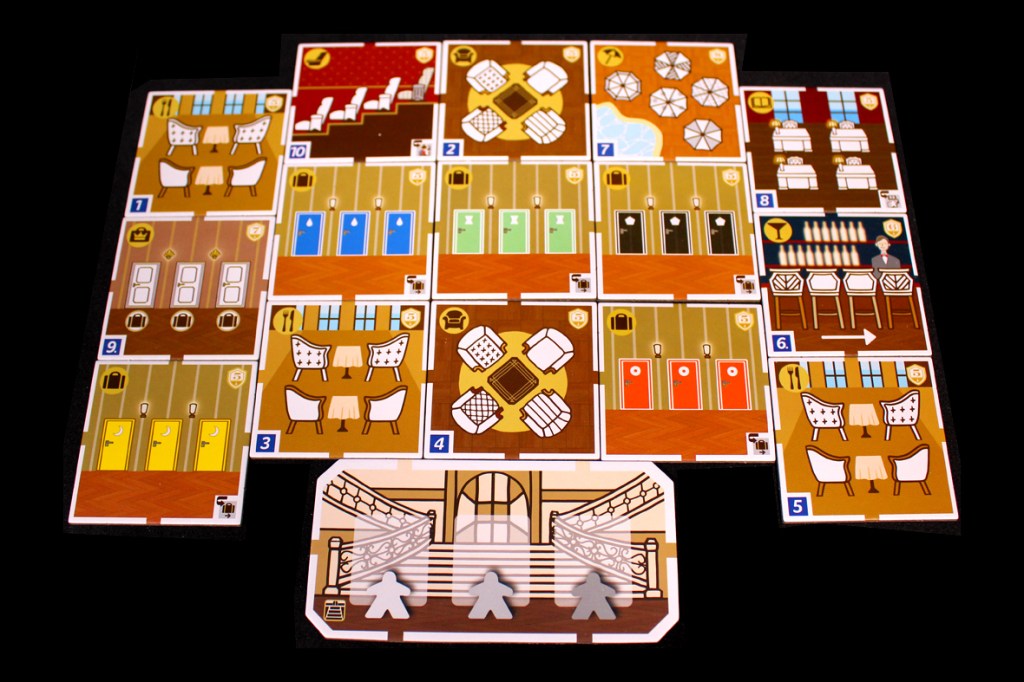 Game board layout for 'Come Sail Away!' featuring various room tiles and a Grand Staircase.